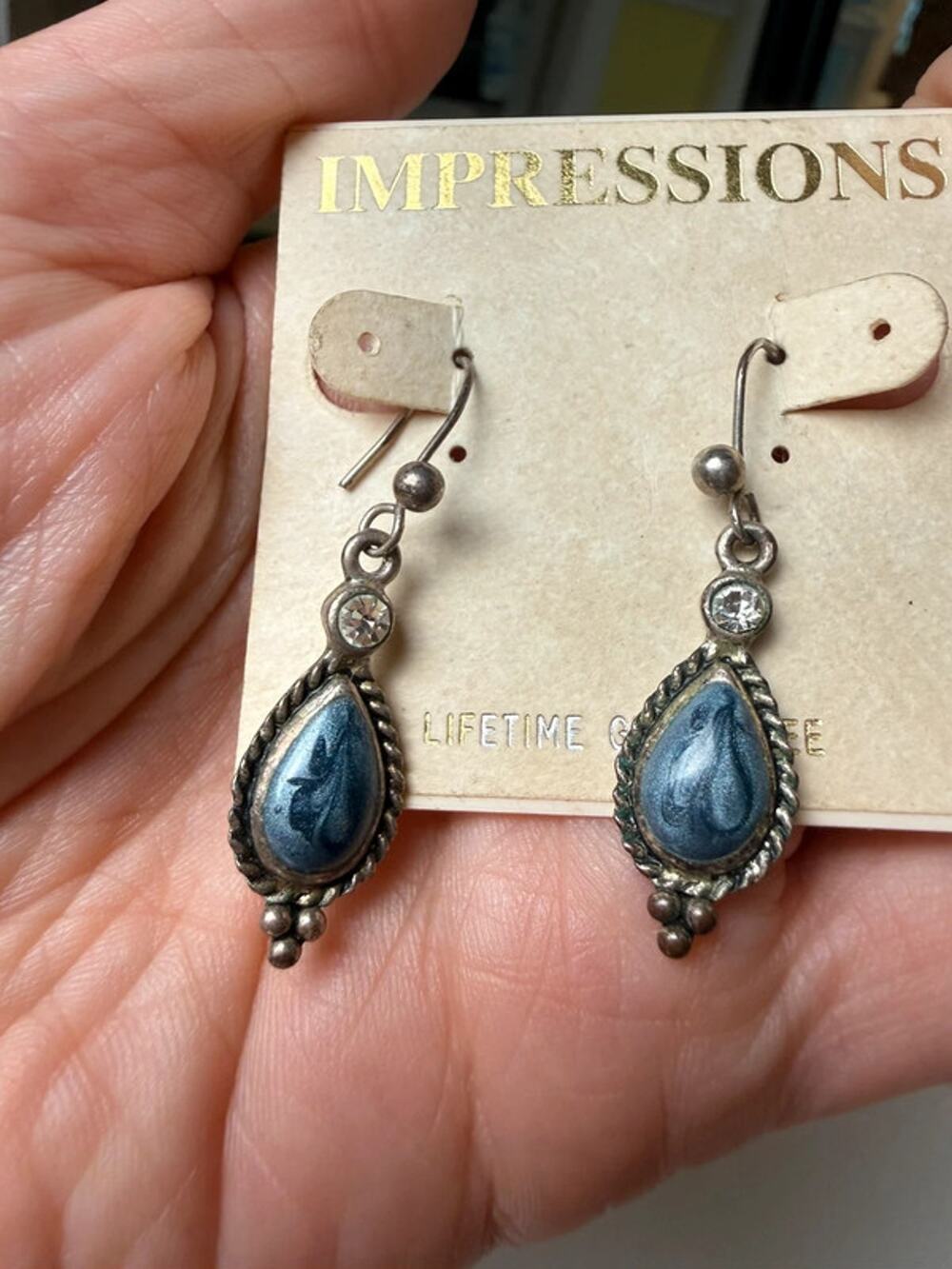 Impressions silver tone earrings 1.5”